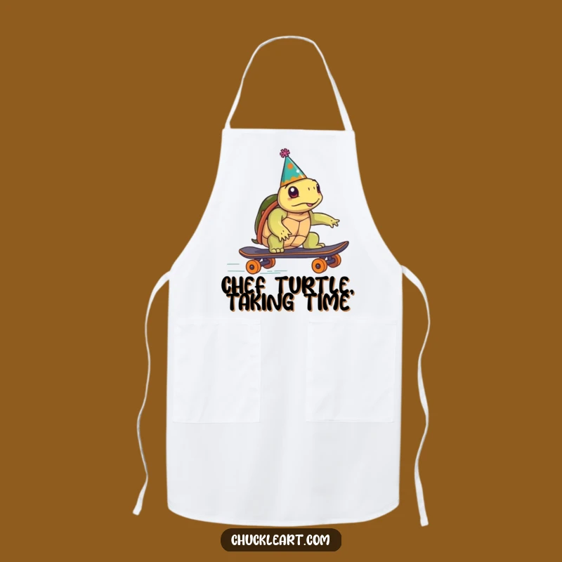 Funny Turtle Skateboard Apron: Hilarious Kitchen Party Animal Chef Wear!