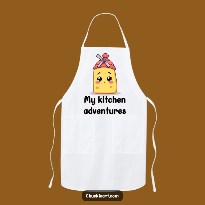 Funny Bewildered Cheese Apron: Cook with a Smile in This Propeller Beanie Design