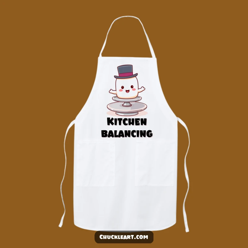 Funny Marshmallow Apron: Hilarious Balancing Act Style for Kitchen Fun