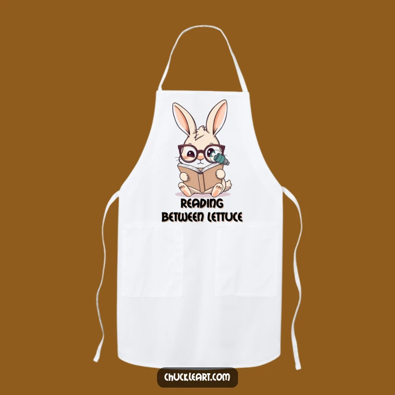 Funny Rabbit Reading Apron: Kitchen Scholar's Attire, Hilarious Gift for Bookish Cooks