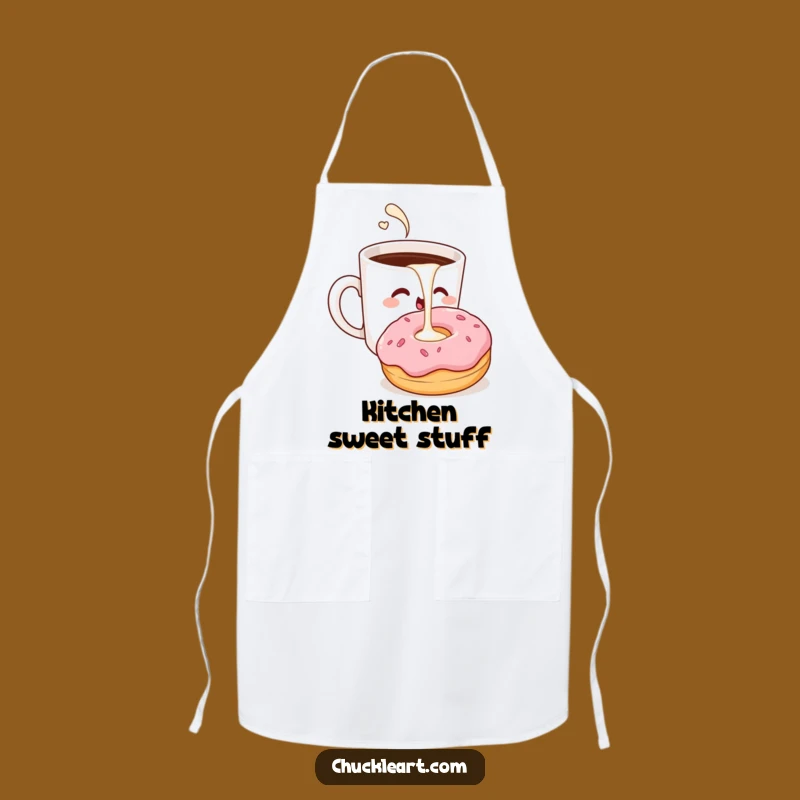 Funny Coffee & Donut Apron: Cheeky Morning Treat Humor Kitchen Gift!