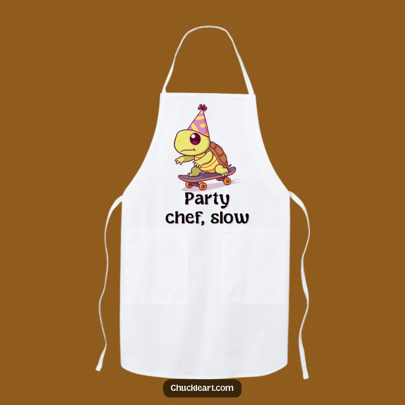 Funny Turtle Skater Apron: Hilarious Party Kitchen Accessory, Fun Gift