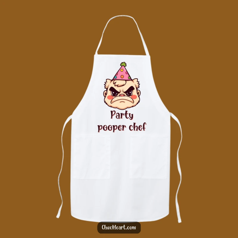 Funny Grumpy Party Hat Apron - Hilarious Birthday Kitchen Wear