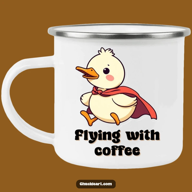Adventure Duck Superhero Camping Mug, Funny Flying Outdoors Gift