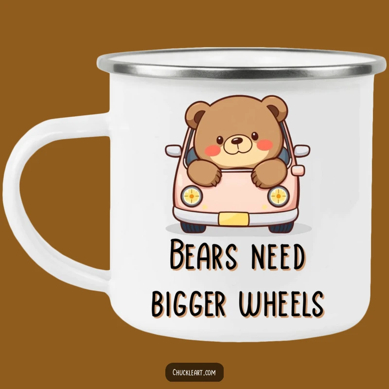 Funny Chubby Bear Car Camping Mug: Durable Outdoor Art, Hilarious Gift