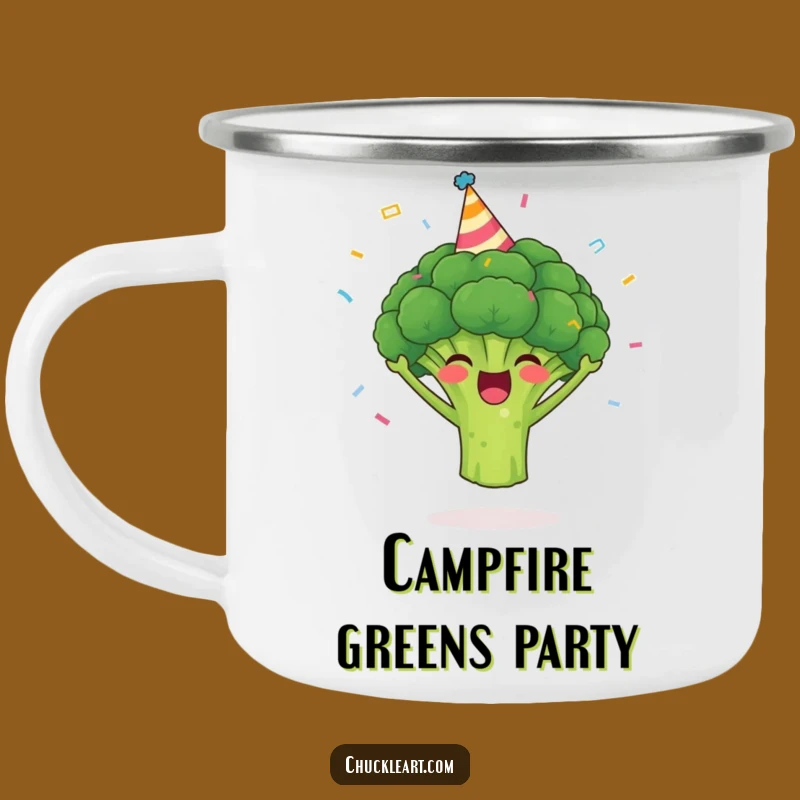 Funny Broccoli Party Camping Mug A Cheerful Outdoor Gift