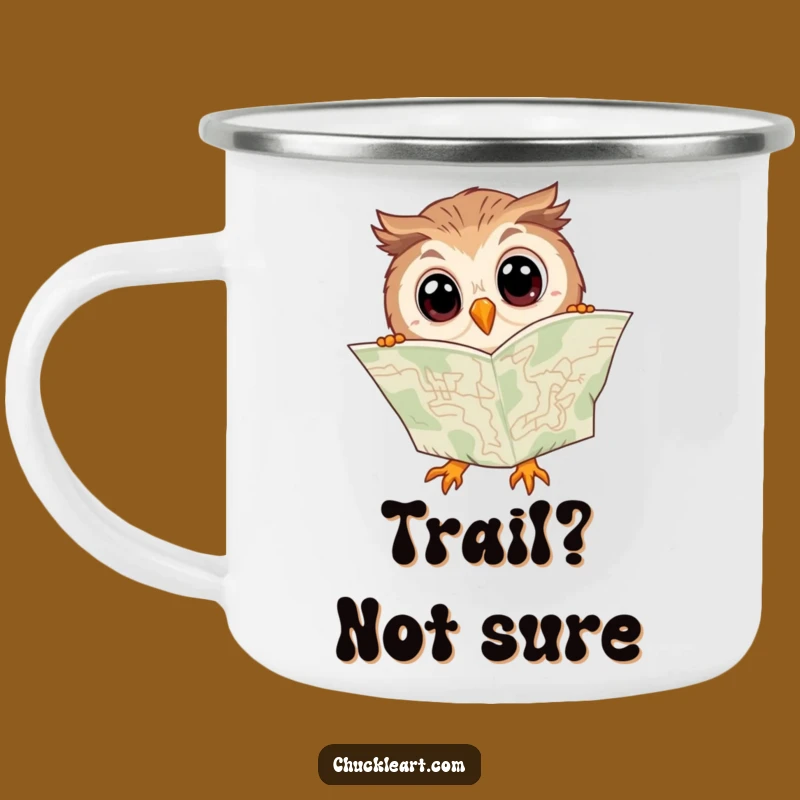 Funny Clumsy Owl Map Camping Mug - Hilarious Outdoor Navigation Gift