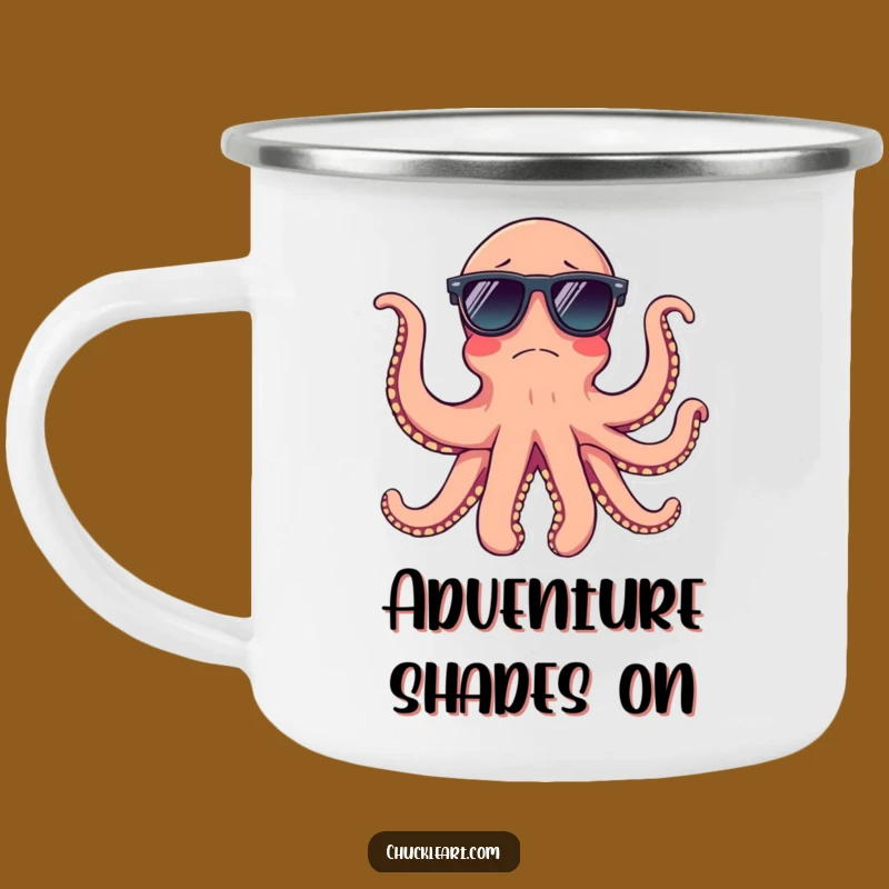 Funny Octopus Sunglasses Camp Mug: Adventure with Cool Tentacle Vibes