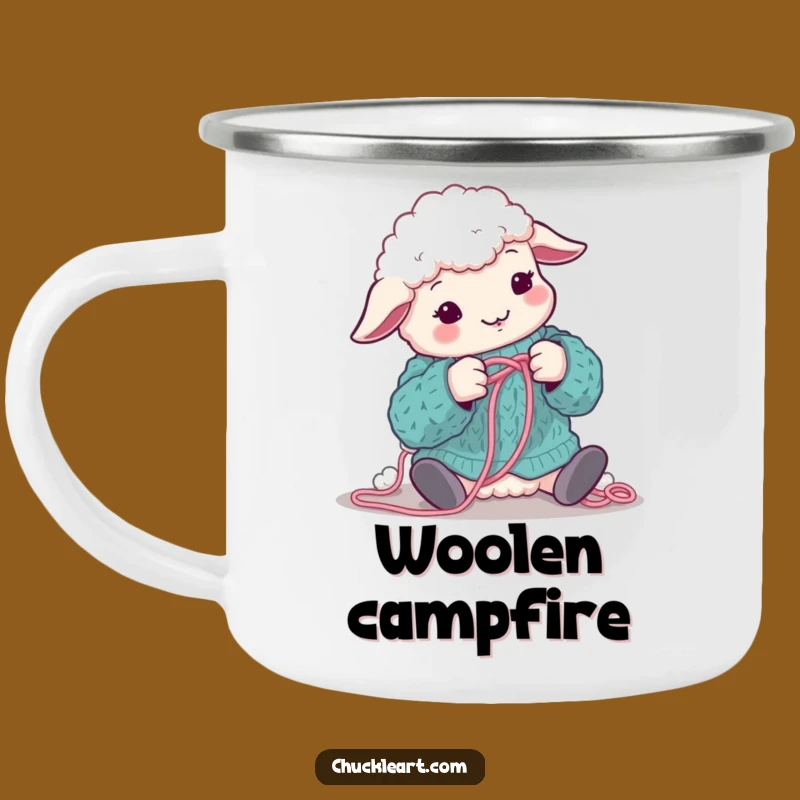 Funny Sheep Knitting Camping Mug: Hilarious Outdoor Craft Cup!