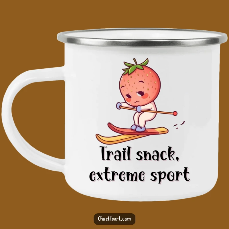Funny Skiing Strawberry Camping Mug: Your Adventure Buddy for Brews