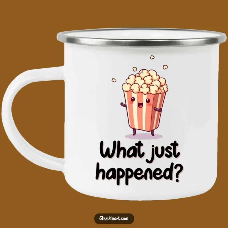 Funny Surprise Popcorn Camping Mug - Durable & Hilarious Outdoor Drinkware