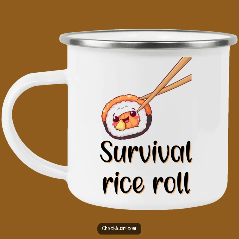 Funny Sushi Escape Camping Mug: Outdoor Dining Fun - Hilarious Funny Gift!