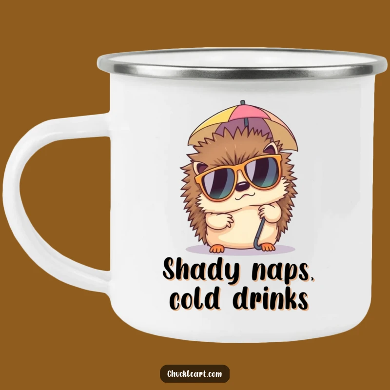 Funny Hedgehog Camping Mug: Grumpy Sunglasses Outdoor Sipper, Perfect Adventure Gift
