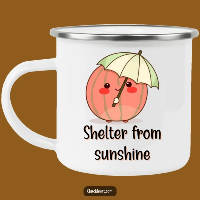 Funny Shy Watermelon Camping Mug: Cozy Sips with Blushing Fruit