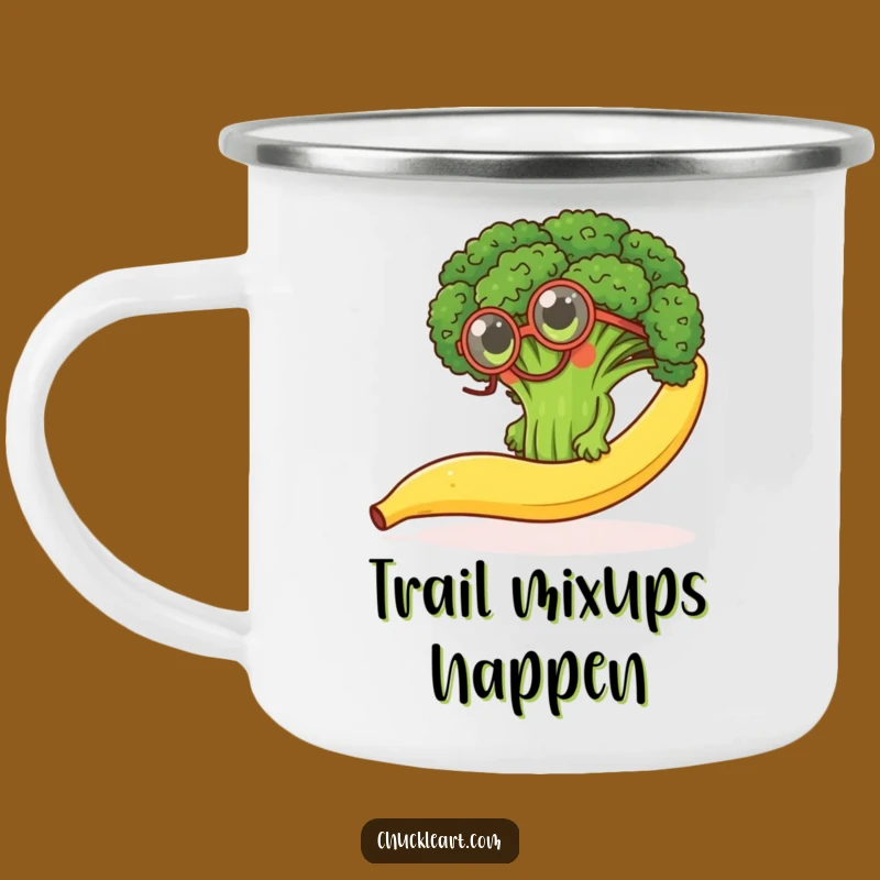Funny Broccoli Monocle Camping Mug: Determined Floret - Adventurous Funny Gift!
