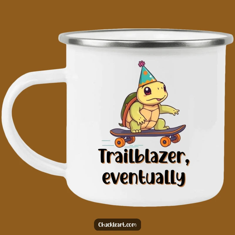 Funny Turtle Skateboard Camping Mug: Hilarious Outdoor Party Adventure Cup!