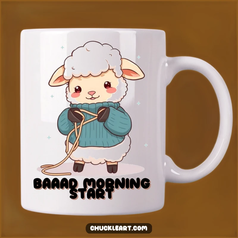 Funny Sheep Knitting Mug: Hilarious Yarn Art Gift for Crafters