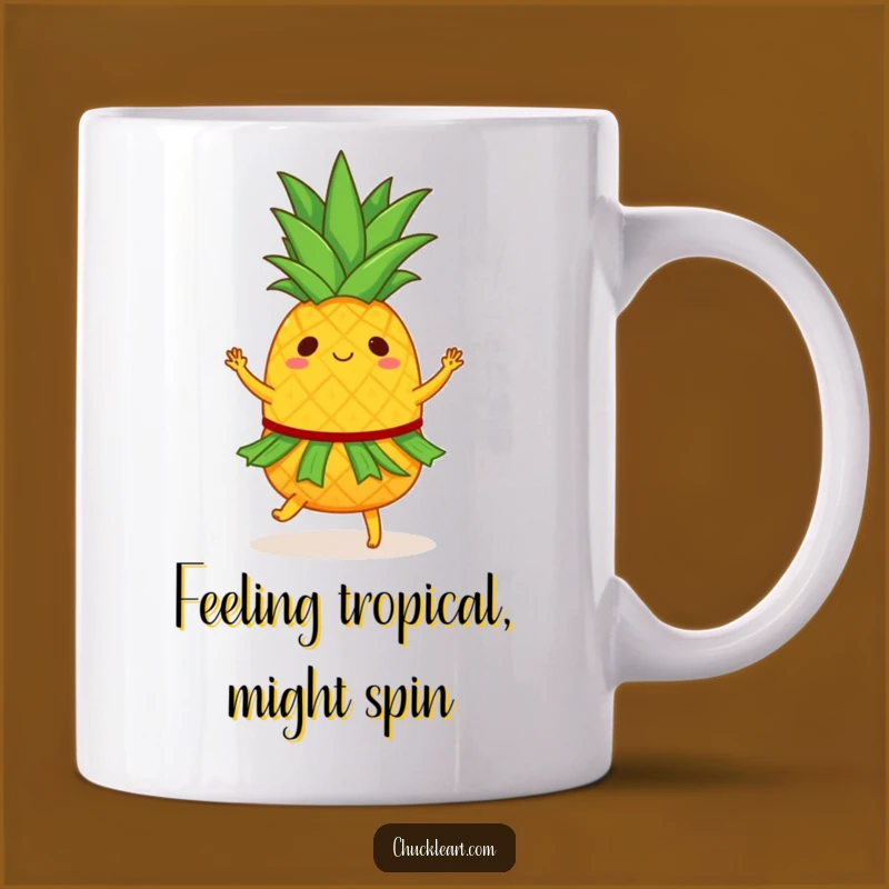 Funny Pineapple Hula Mug: Tropical Dancer Character, Perfect Fun Gift