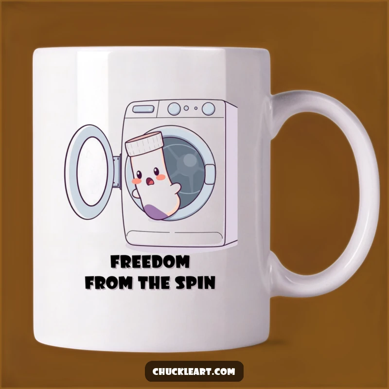 Funny Escaping Sock Mug: Hilarious Laundry Day Humor Gift Mug!