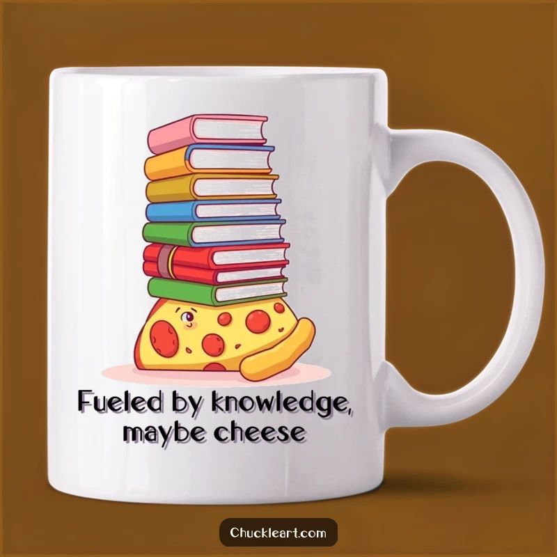 Funny Pizza Bookworm Mug - Hilarious Intellectual Slice Gift for Readers