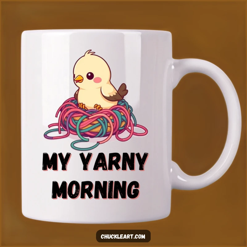 Funny Bird Yarn Nest Mug: Crafty Chaos Creation, Hilarious Gift for Bird and Craft Lovers