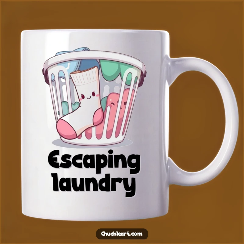 Funny Escaping Sock Mug: A Hilarious Laundry Day Gift for Sock Lovers