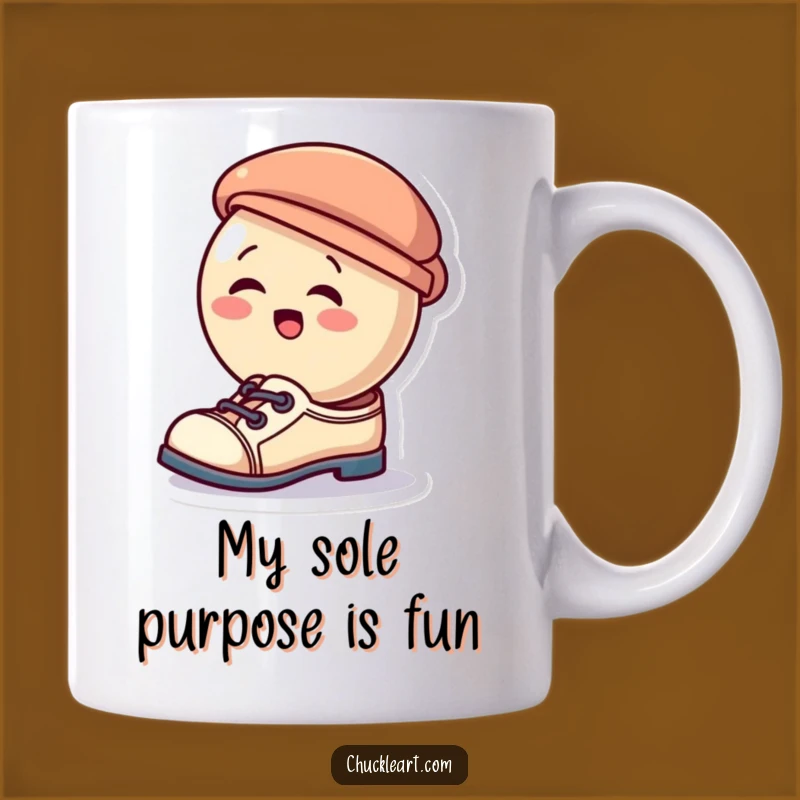 Funny Giggling Button Mug: A Hilarious Shoe Hat Design Perfect for Coffee Lovers Gift