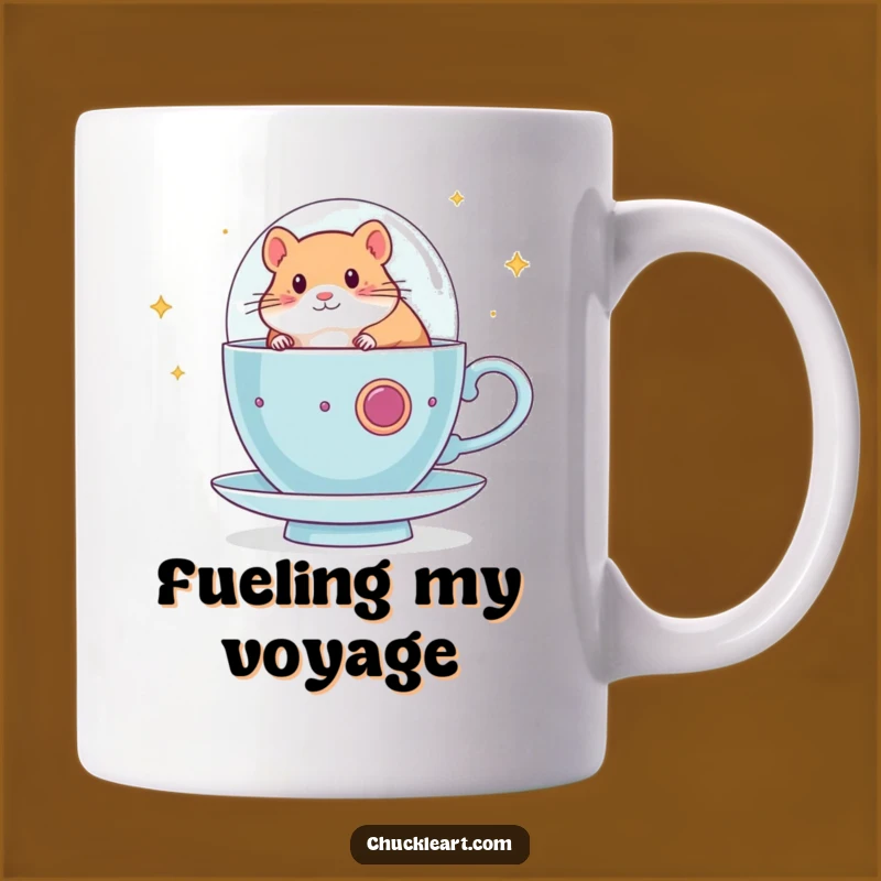 Funny Hamster Spaceship Mug: Teacup Pilot's Cosmic Adventure, Hilarious Gift for Sci-Fi Fans