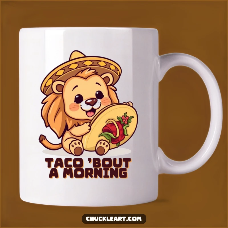 Funny Lion Taco Fiesta Mug: Hilarious Fiesta Gift for Taco Lovers