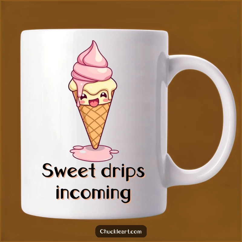 Funny Melting Ice Cream Pose Mug: Hilarious Sweet Treat Gift