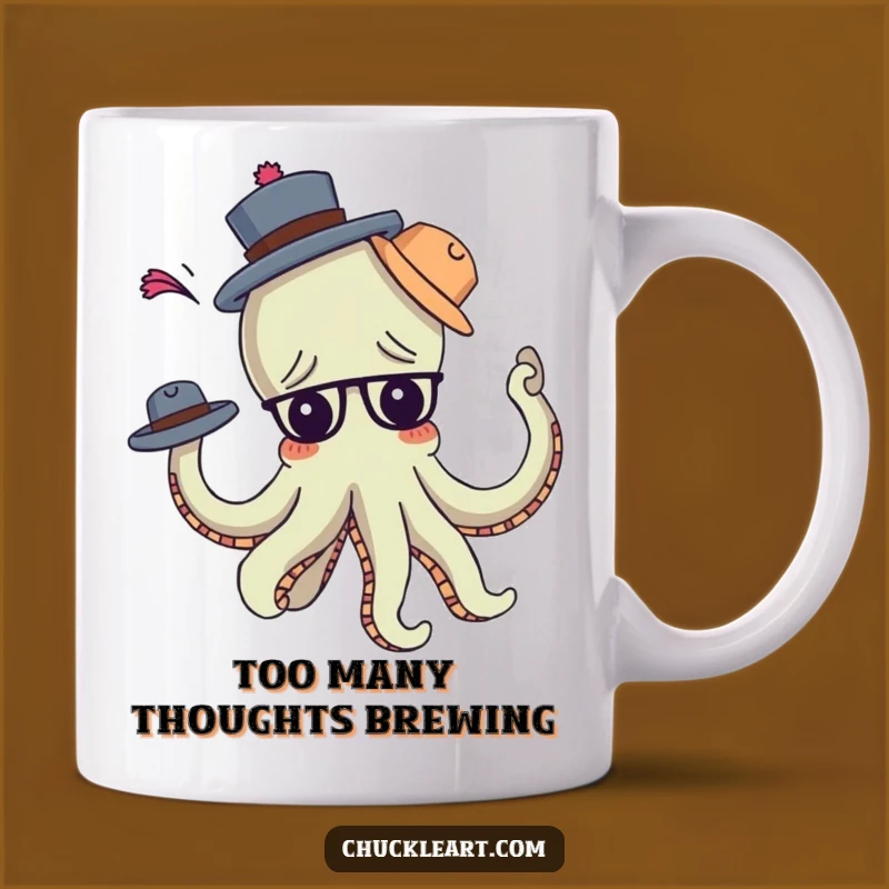 Funny Octopus Hat Mug: Hilarious Multitasking Confusion Gift!
