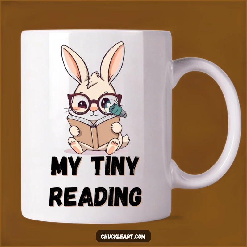 Funny Rabbit Reading Mug: Specs-tacular Scholar's Tiny Book, Hilarious Gift for Bookworms
