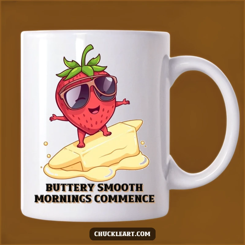 Funny Surfing Strawberry Butter Mug: A Hilarious Fruit Adventure Gift
