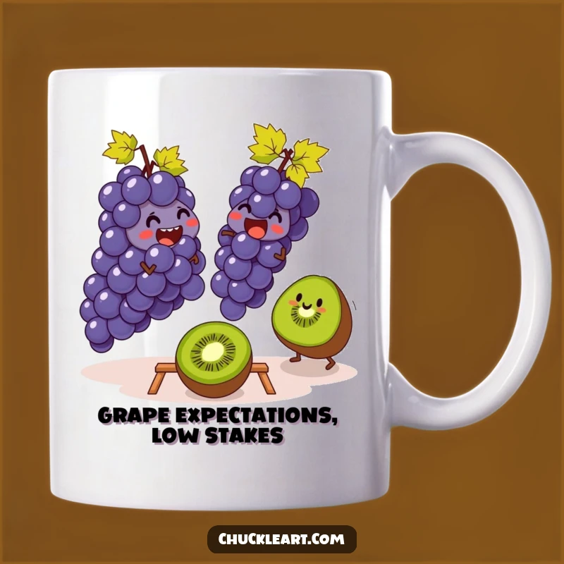 Funny Grapes & Kiwi Leapfrog Mug: A Hilarious Fruit Frenzy Gift