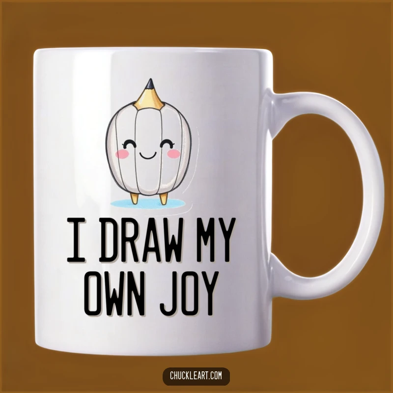 Funny Happy Pencil Mug: Cheerful Art Gift for a Smiling Creator