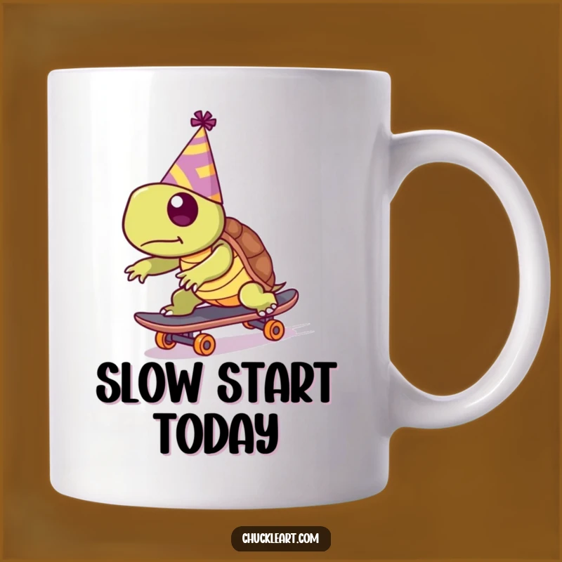Funny Turtle Skater Mug: Hilarious Party Animal Art Gift for Slow & Steady