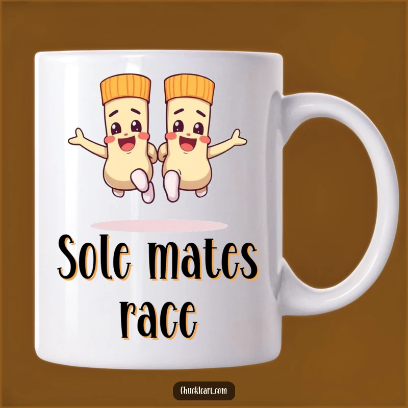 Funny Sock Race Mug: Footwear Fun Marathon, Perfect Gift for Runners!