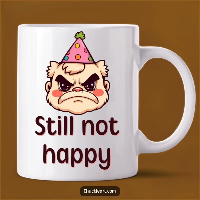 Funny Grumpy Party Hat Mug - Hilarious Birthday Gift for Curmudgeons