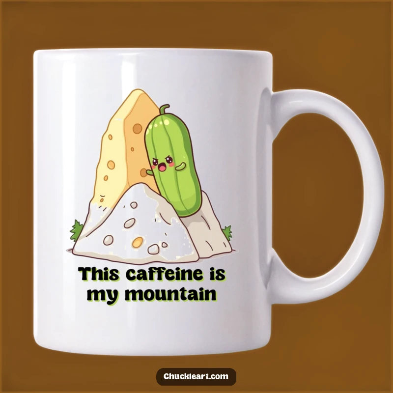 Funny Pickle Cheese Mountain Mug - Hilarious Determined Snack Gift