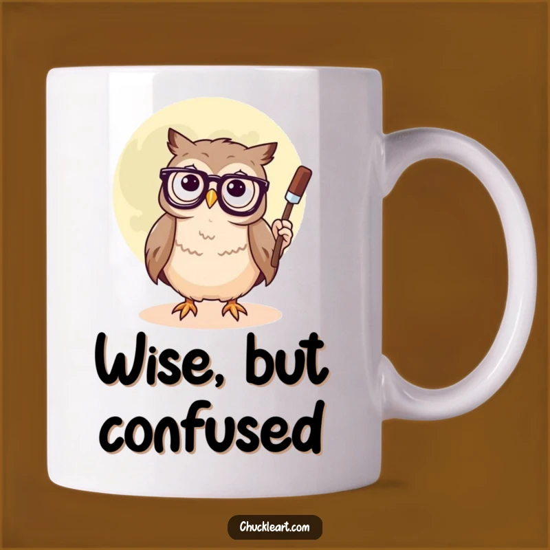 Funny Owl Painting Moon Mug: A Hilarious Gift for a Quirky & Wise Friend!