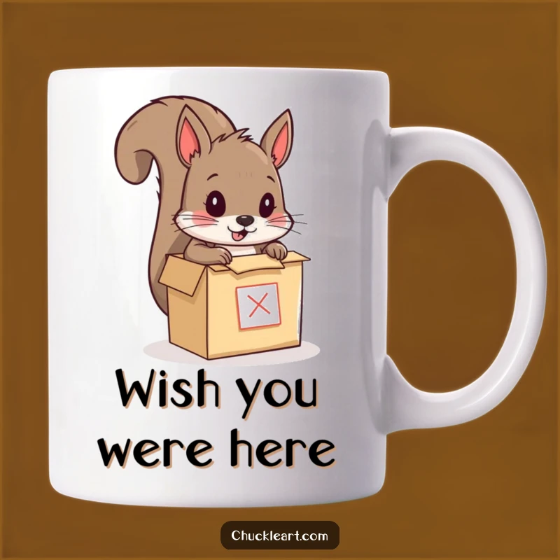 Funny Squirrel Mailing Himself Mug: Hilarious Animal Art Gift for Mail Lover