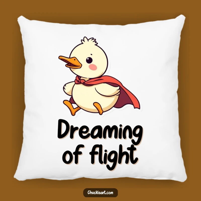 Comfy Duck Superhero Pillow, Flying Comfort, Cozy Gift