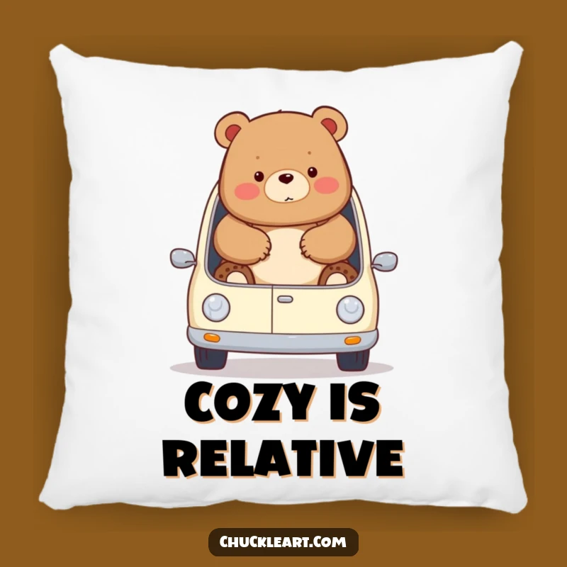 Funny Chubby Bear Car Pillow: Cozy Hilarious Auto Humor Pillow!