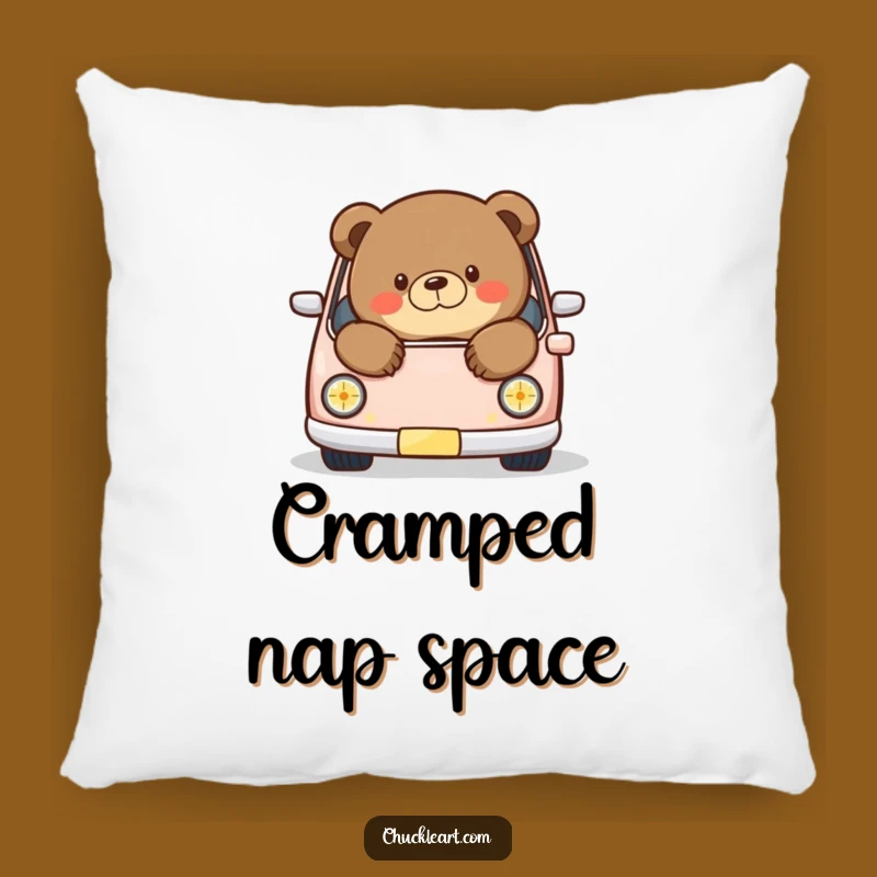 Funny Chubby Bear Car Pillow: Cozy Animal Art Cushion, Hilarious Gift