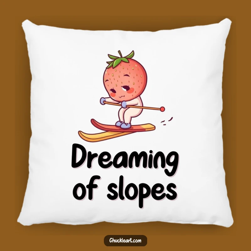 Funny Skiing Strawberry Pillow: Cozy Comfort with an Adventurous Twist