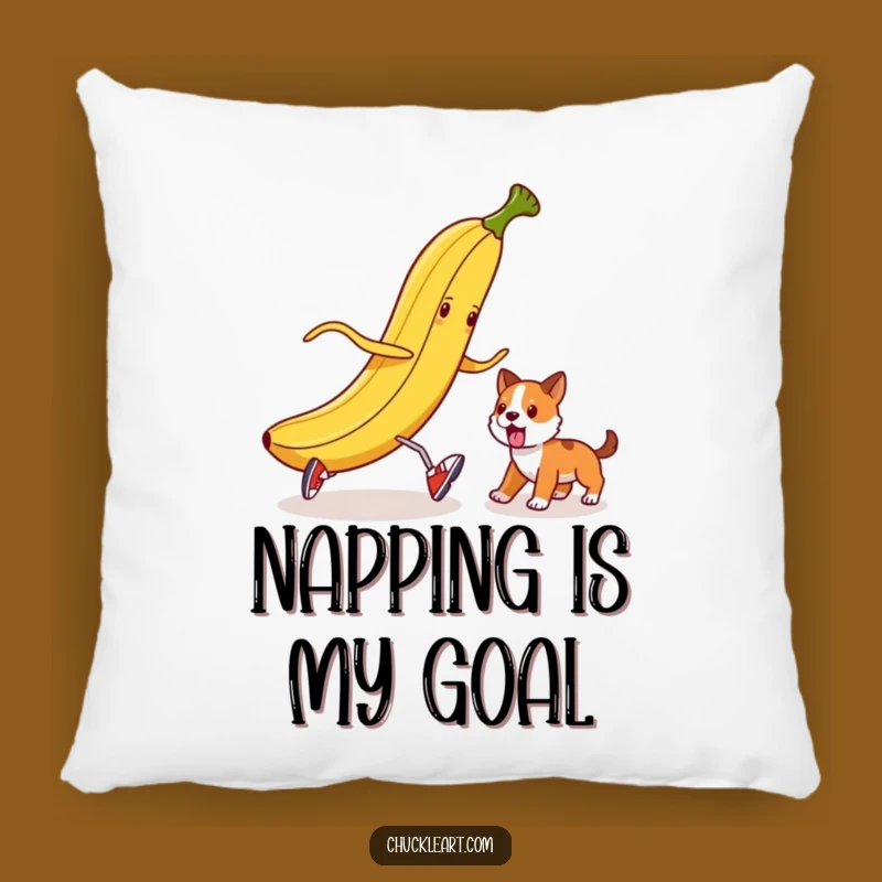 Funny Banana Peel Dog Trip Pillow: Cozy Up with Comical Canine Chaos