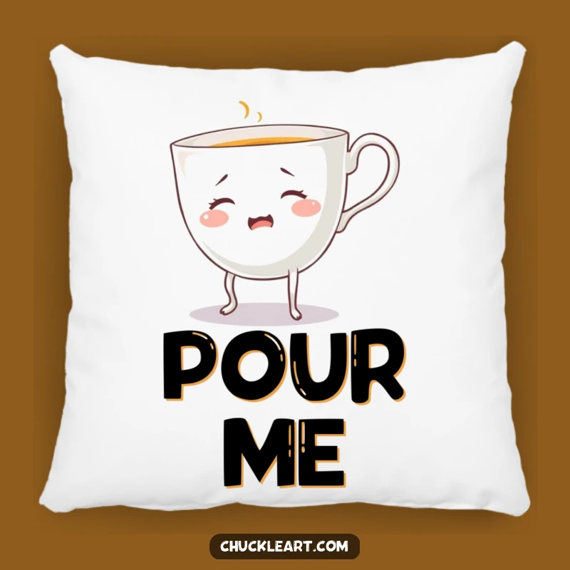 Funny Bewildered Teacup Pillow: Cozy Up with This Hilarious Breakfast Accent