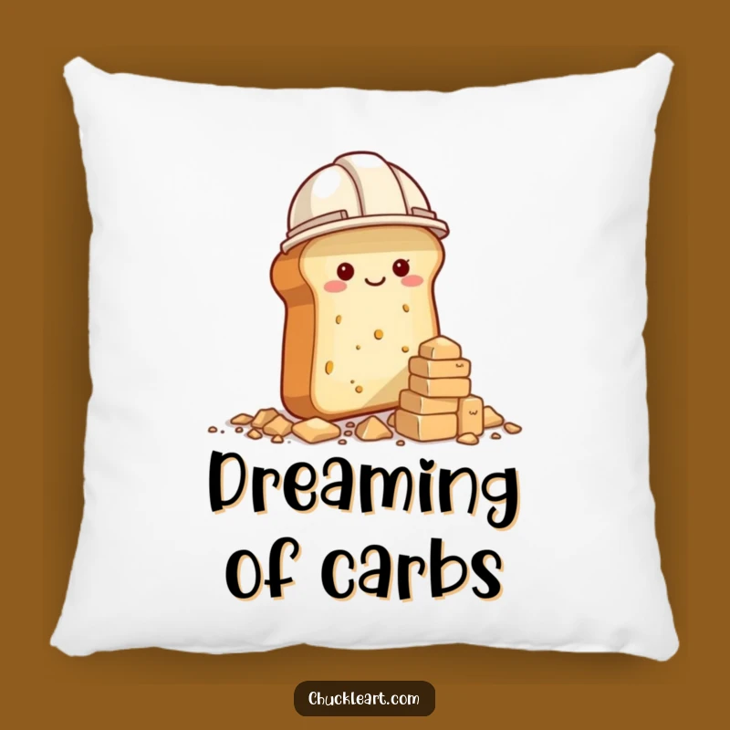 Funny Bread Builder Pillow: Hilarious Baker Construction Humor Cozy Gift!