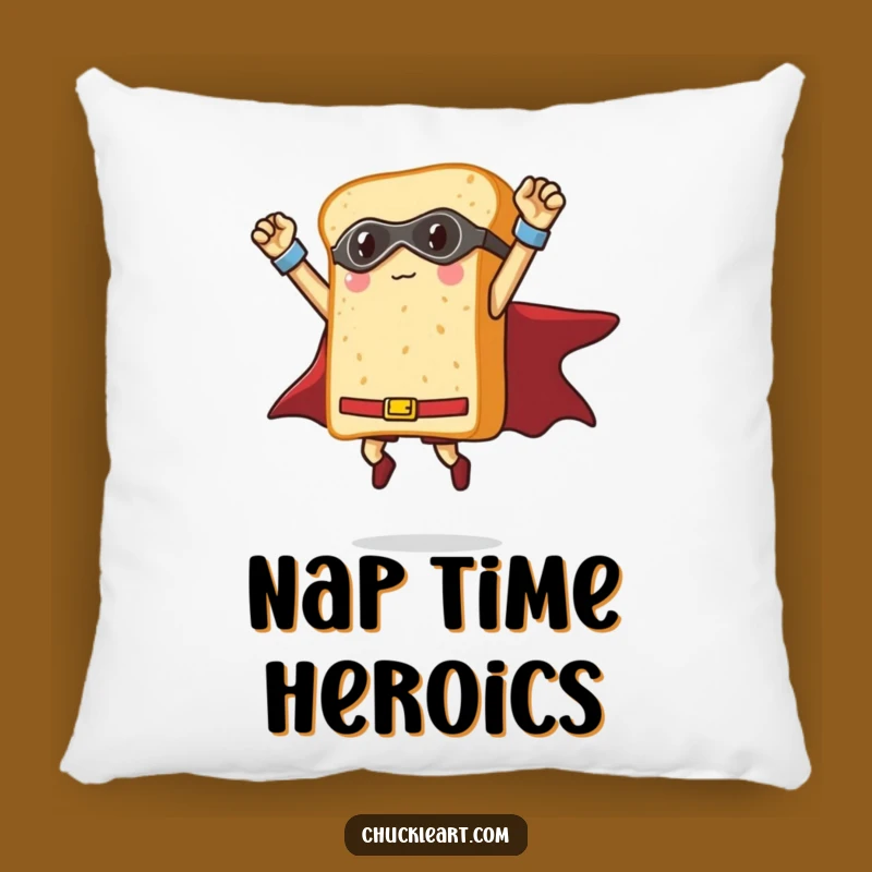 Funny Bread Superhero Pillow: Cozy Triumphant Loaf Comfort, Hilarious Foodie Gift