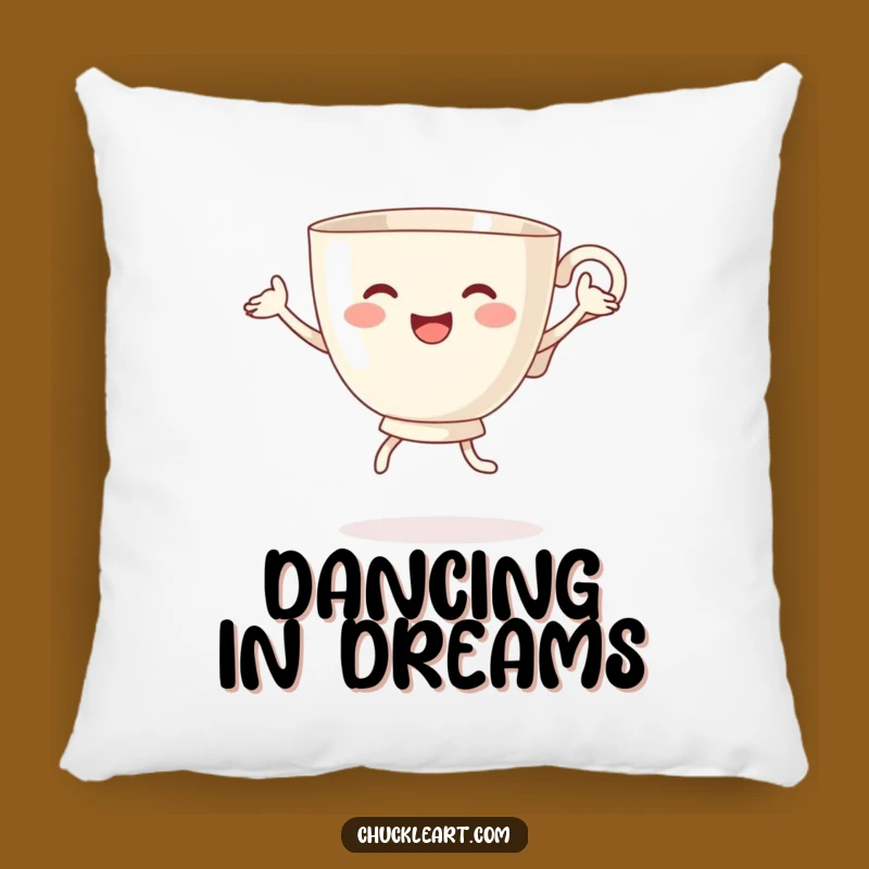 Funny Dancing Teacup Pillow - Cozy and Hilarious Comfort for Tea Lovers